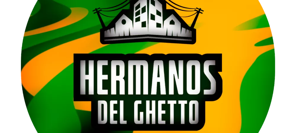 Logo Hermanos del Ghetto con corona (fondo Jamaica Style)