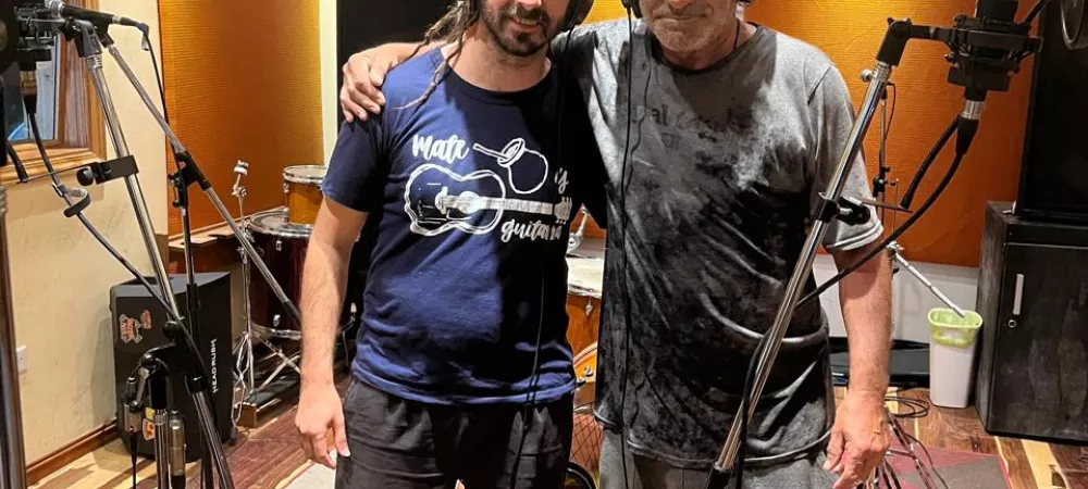 Grabando voces con el gran Beto Buzzi.