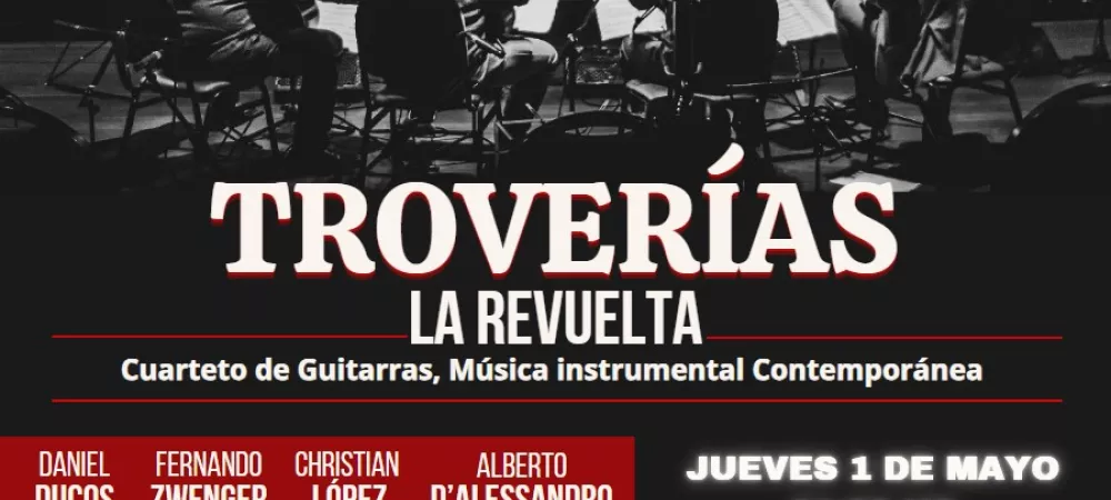 Flyer concierto en Centro Cutural Arrayanes - Villa La Angostura (Neuquén)