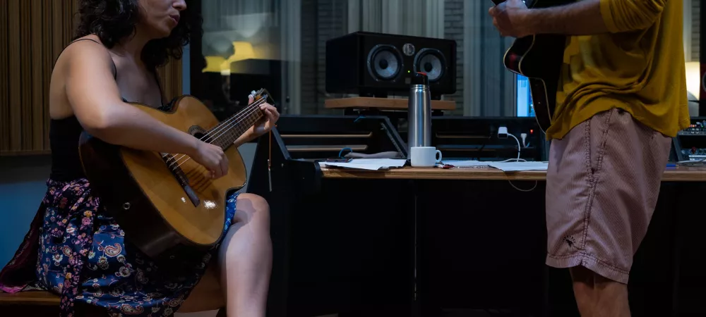 Lucía Riet + Ezequiel Borra, Grabación de Se Abre, PH Mobyaudiovisuales