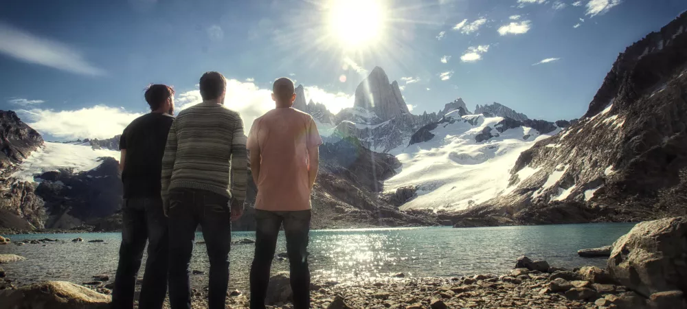 Nahuen filmando en la Laguna de Los Tres (El Chaltén)